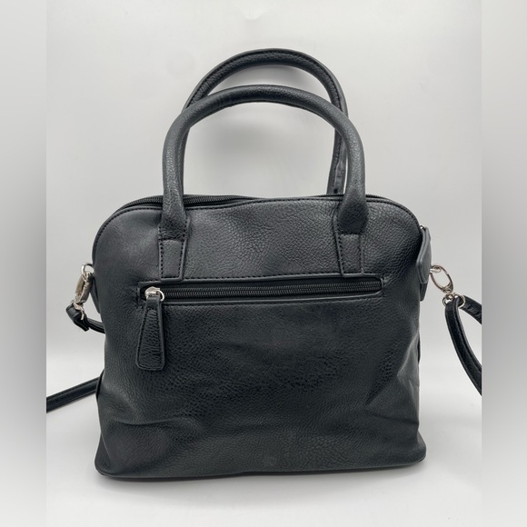 Vintage Roots Black Leather Crossbody Bag, 12”X9” - Picture 2 of 7